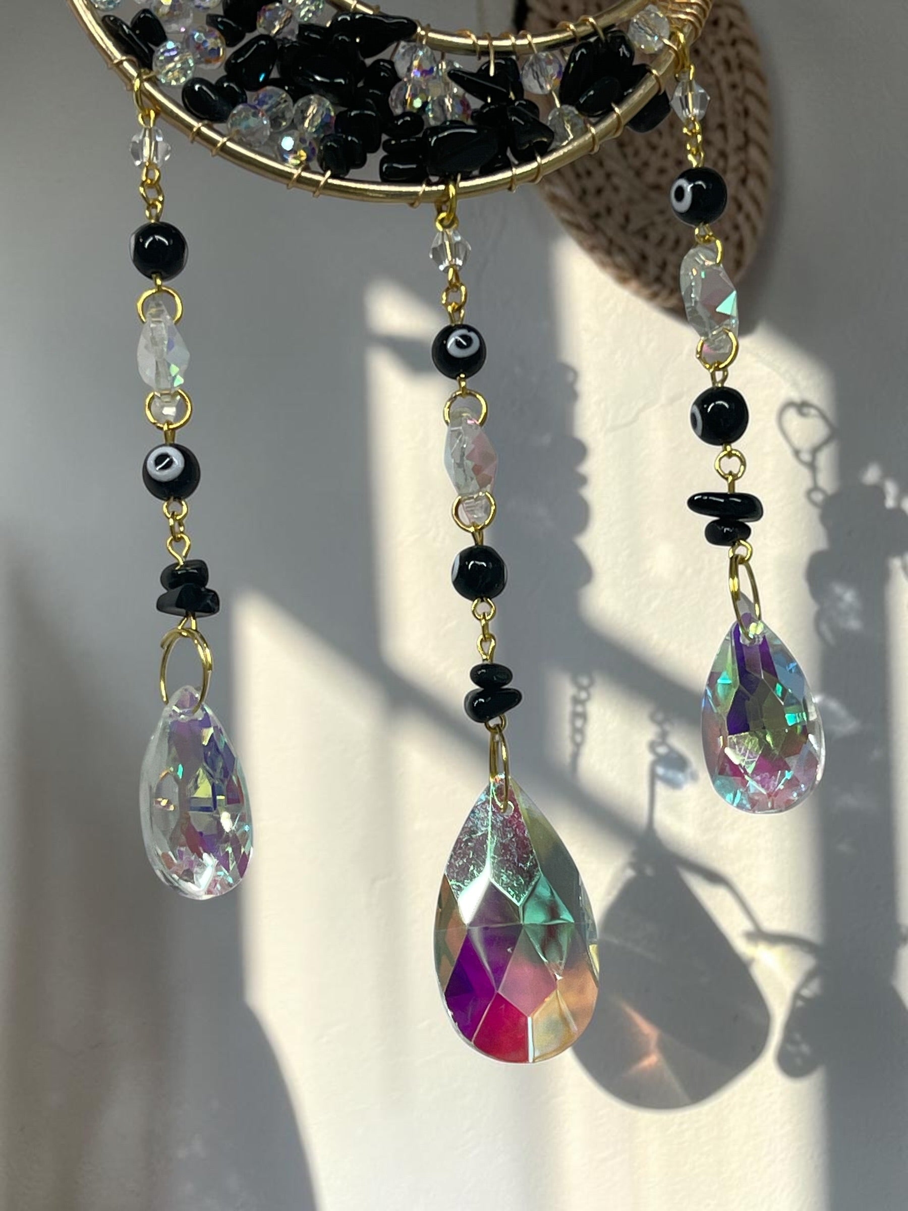 Obsidian evil eye - sun catcher