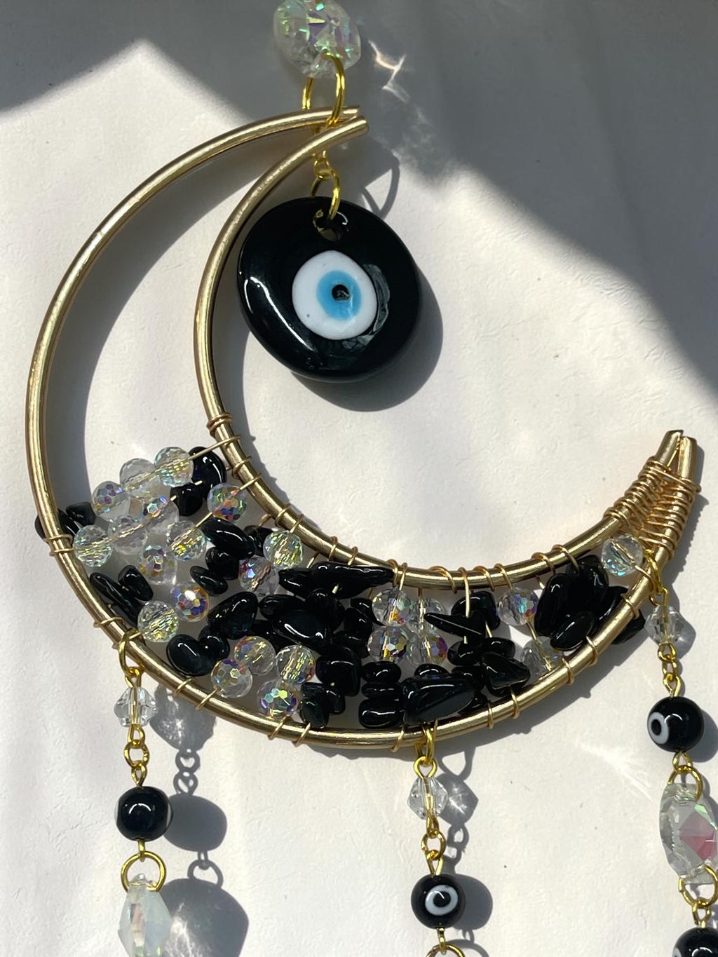 Obsidian evil eye - sun catcher