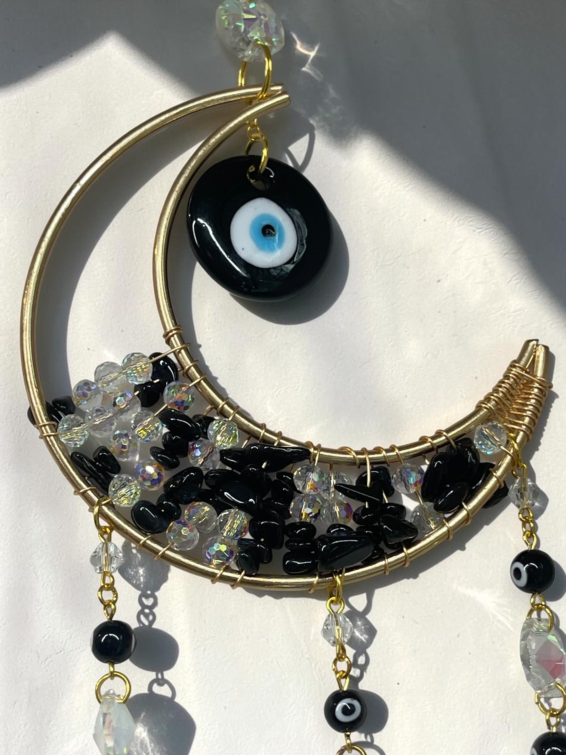 Obsidian evil eye - sun catcher